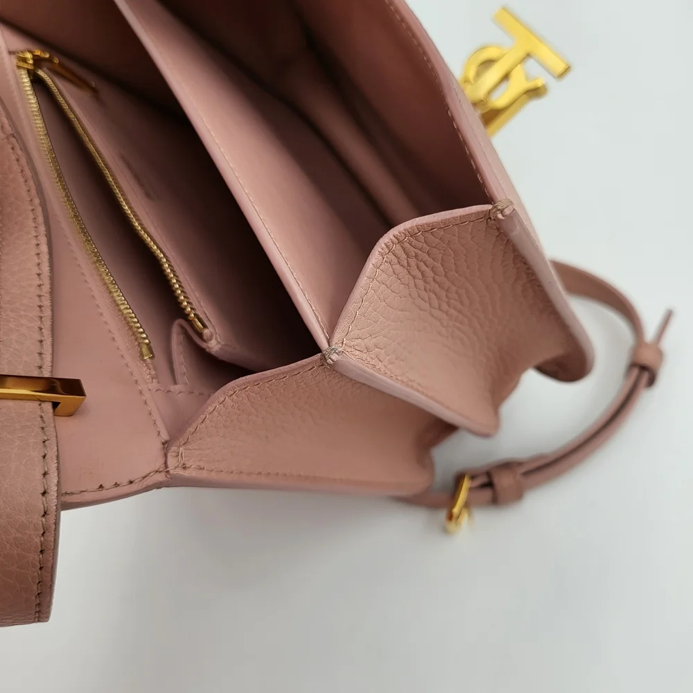 Burberry TB Logo-Plaque Calf Leather Shoulder Bag.. Authentic - Picture 14 of 16